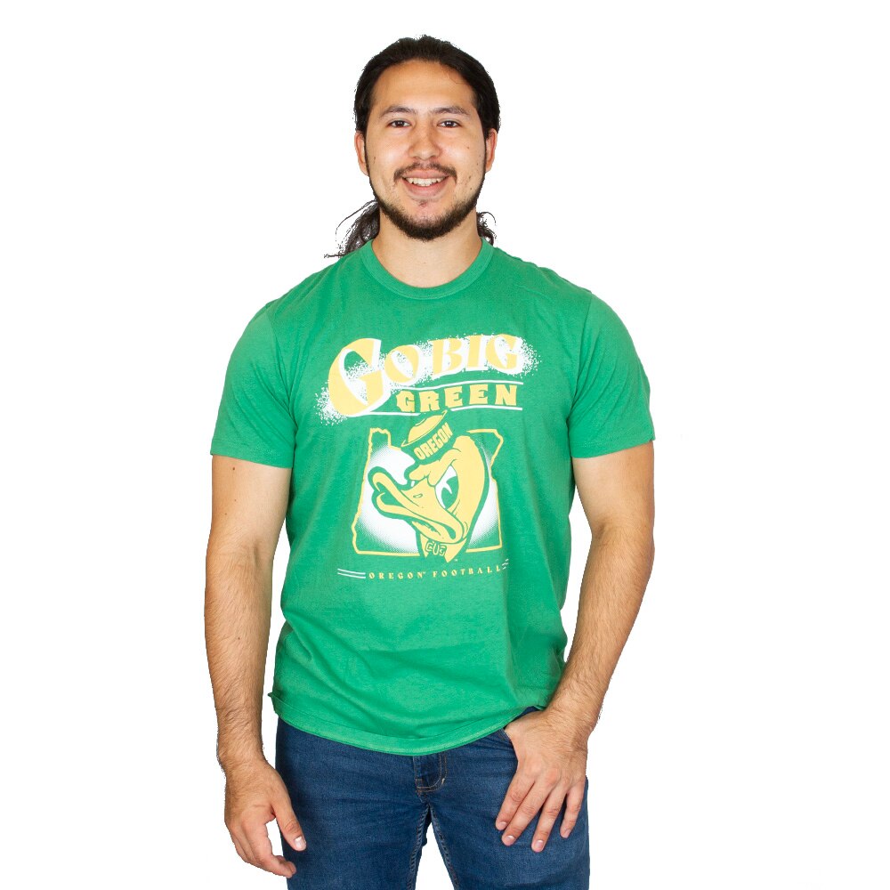 Ducks Spirit, Green, Crew Neck, Cotton, Men, Unisex, 47 Brand, Premier, Franklin, 40's style, Go Big Green, T-Shirt, 943822